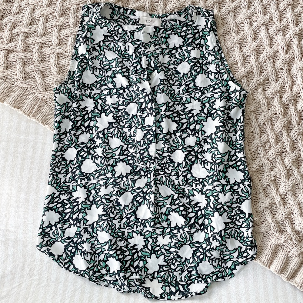 Loft Sleeveless Floral Blouse
